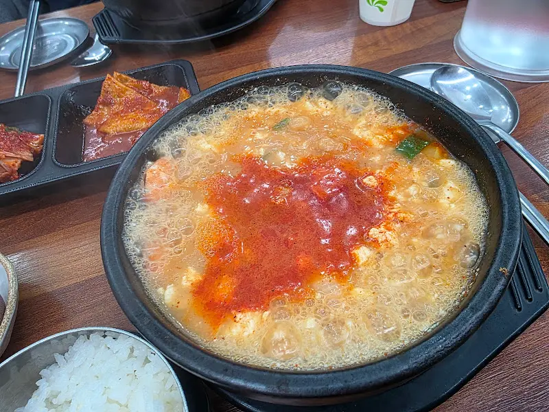 순두부찌개 근접샷