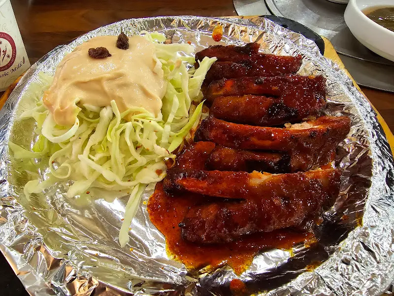 등갈비 한 상 차림