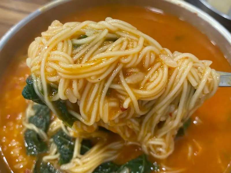 어죽 면발 확대