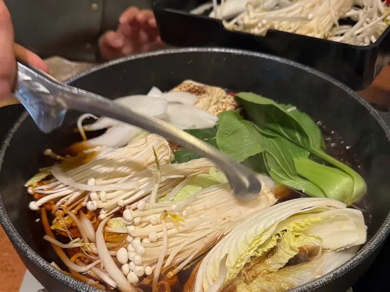 스키야키 조리 과정