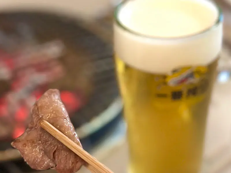 시원한 맥주와 맛있는 고기