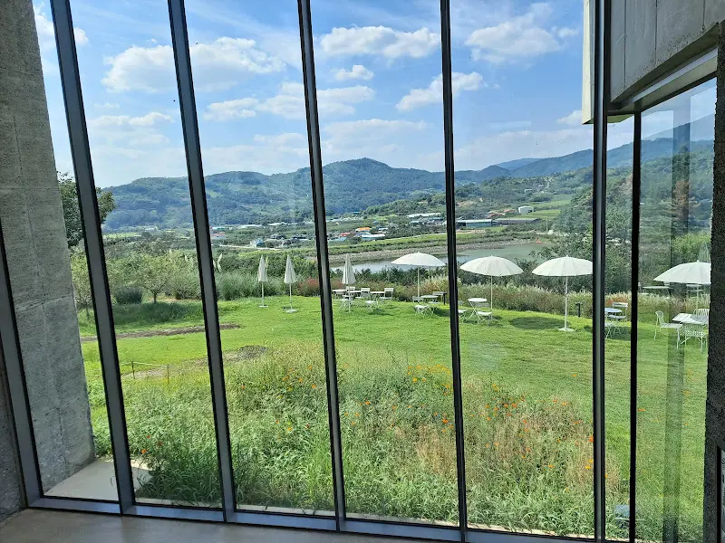 통유리창 너머로 보이는 풍경