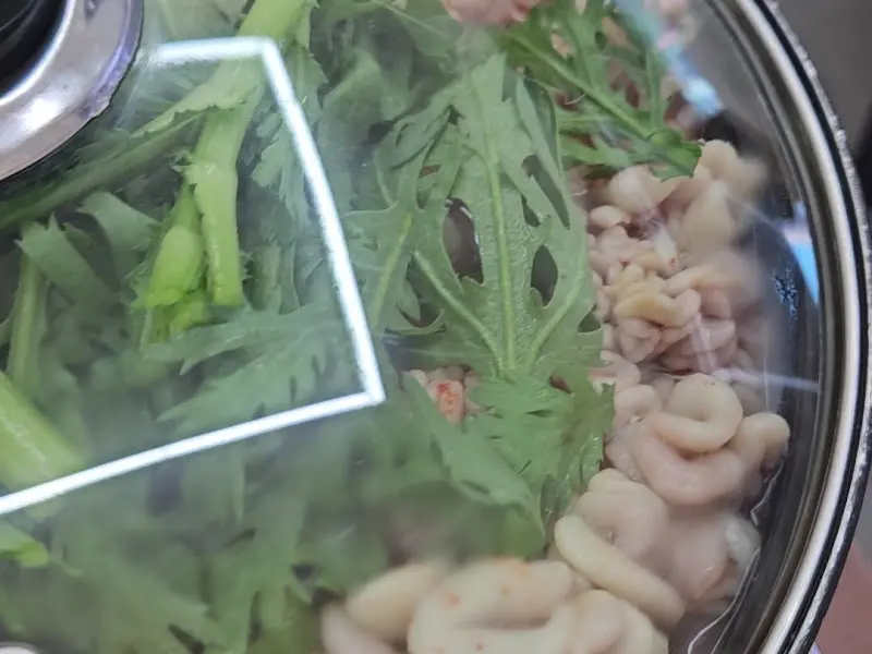 알탕 속 재료 클로즈업