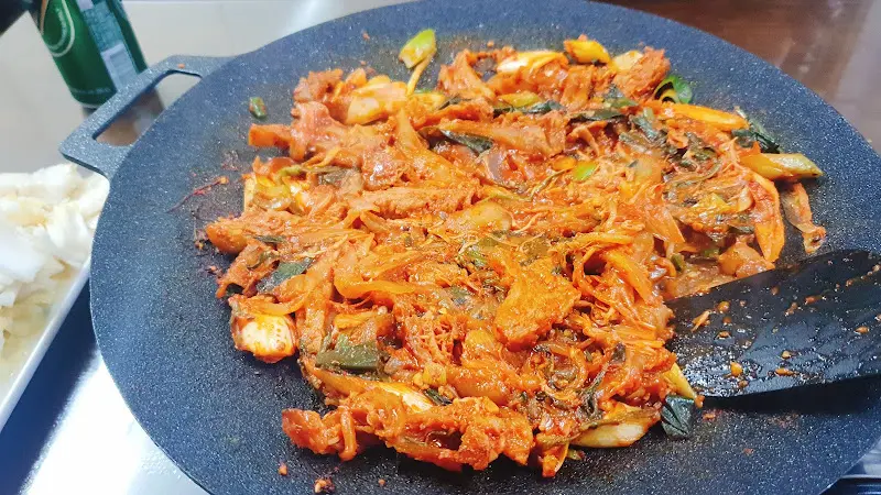 다 먹은 수구리 볶음의 모습. 맛집 인증이다.
