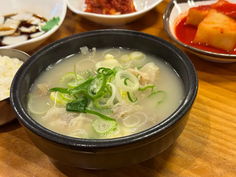 뽀얀 설렁탕 국물 클로즈업