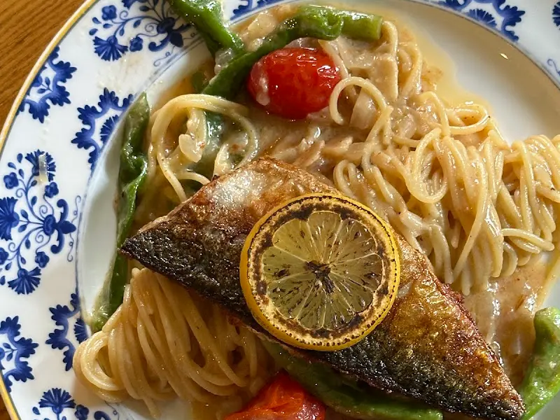 고등어 파스타 클로즈업