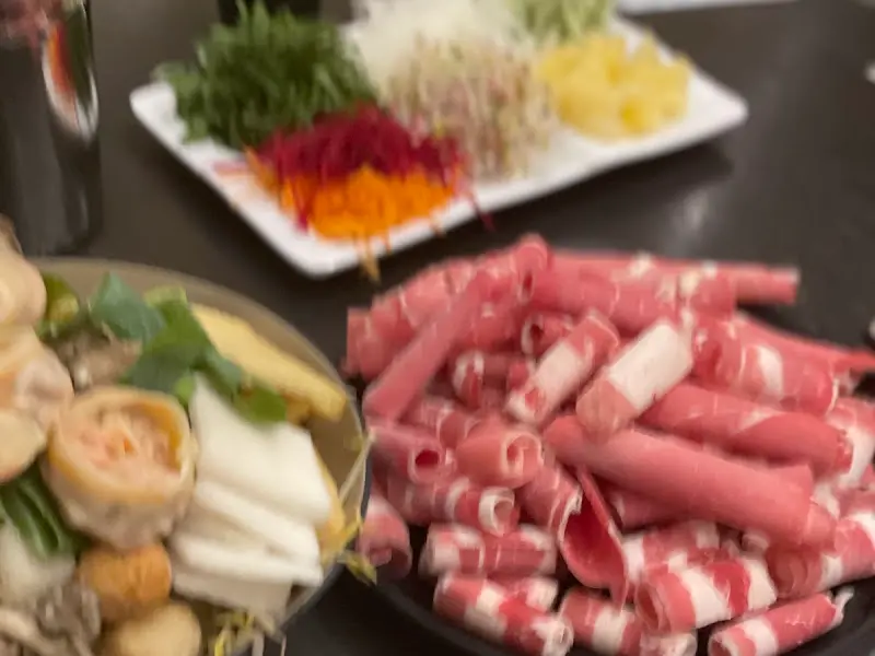 샤브샤브 재료와 소고기