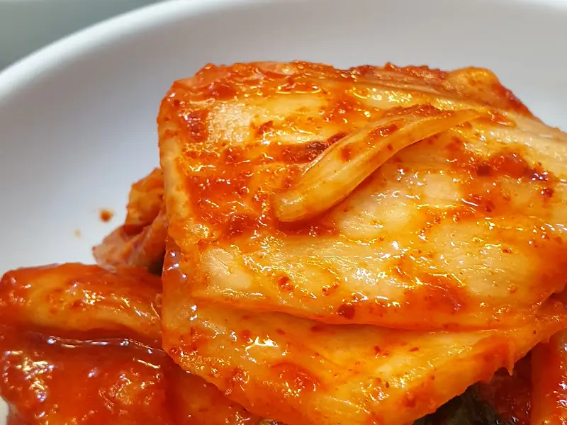 잘 익은 김치의 모습