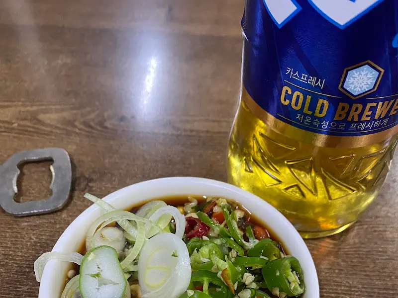 초원슈퍼 맥주와 소스