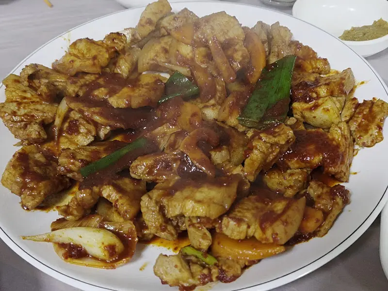 삼겹살 볶음 클로즈업