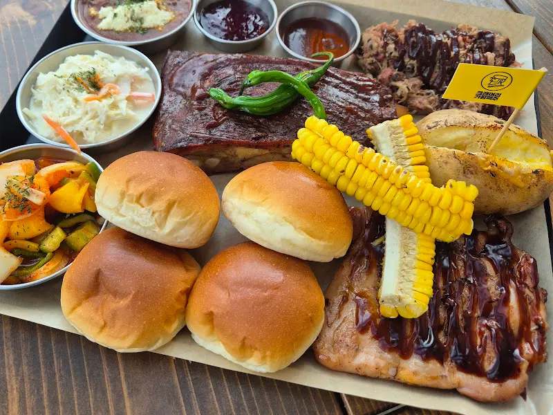 바베큐 플래터 근접샷