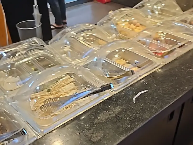 샤브샤브 재료 코너