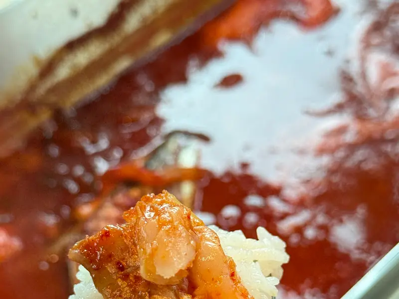 갈치조림과 밥의 조화