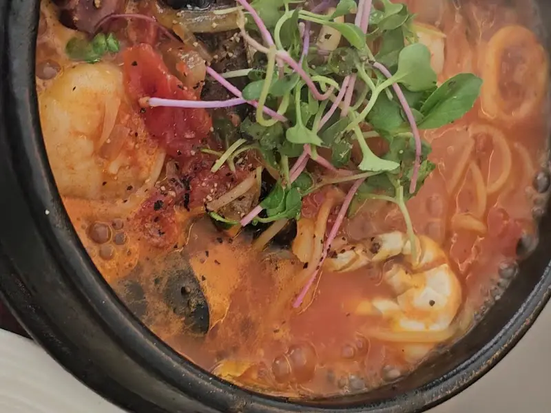 해산물 파스타의 모습