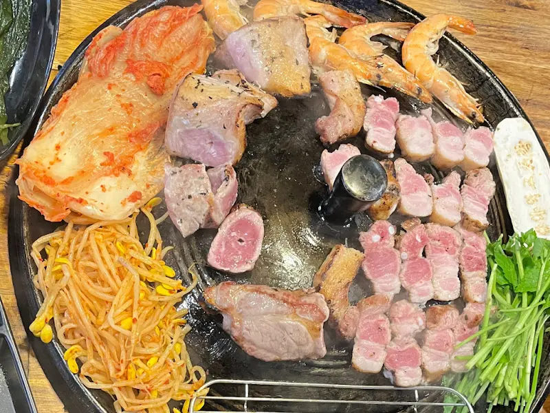 삼겹살과 함께 구워 먹는 새우