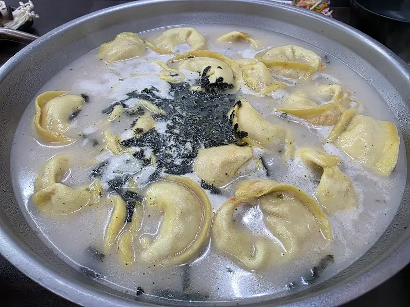 만두전골 클로즈업