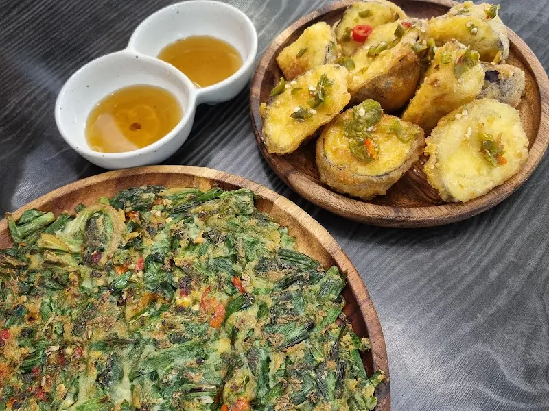 고추부추전과 가지튀김