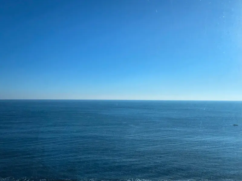 객실에서 바라본 푸른 동해바다