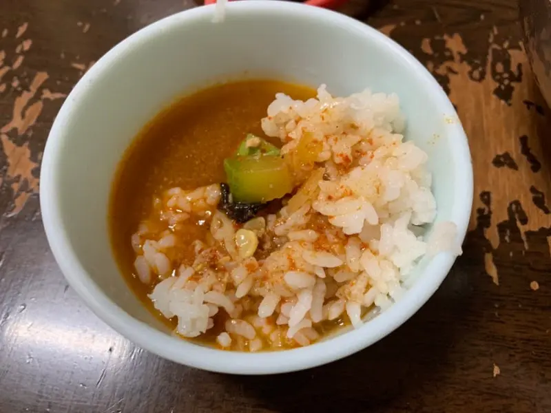 고추짬뽕 국물에 밥 말아먹기