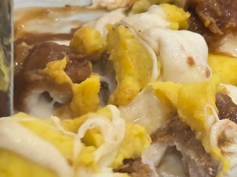 고구마치즈돈까스의 단면