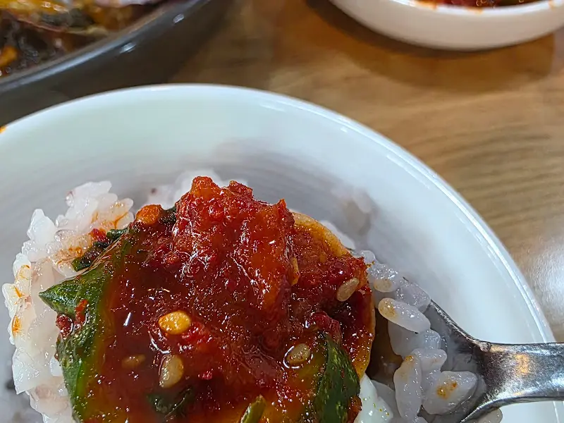 코다리 조림과 밥의 환상적인 조합