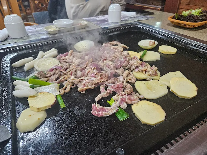 돌판 오리 로스구이