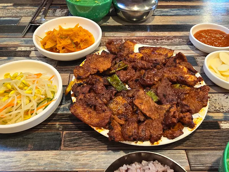 돼지 석쇠구이 클로즈업