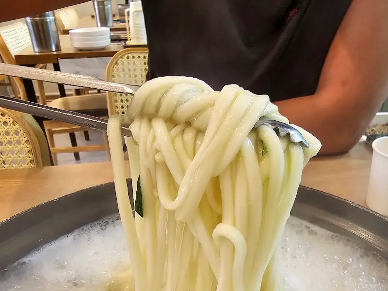탱글탱글한 칼국수 면발 사진