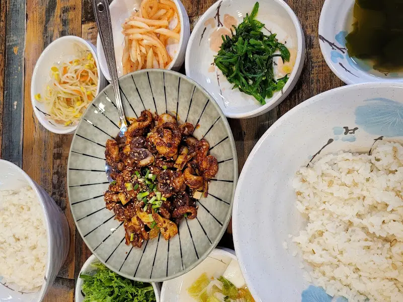 쭈꾸미 한 상 차림 항공샷