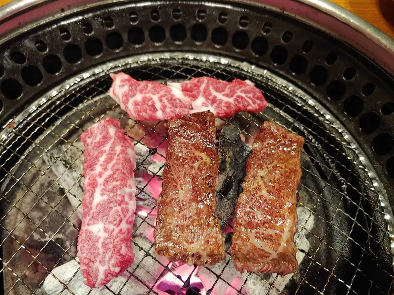 숯불 위에서 익어가는 고기