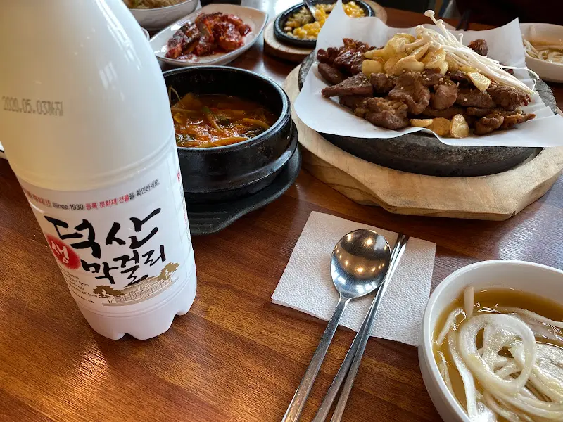 석갈비와 곁들여 마신 막걸리