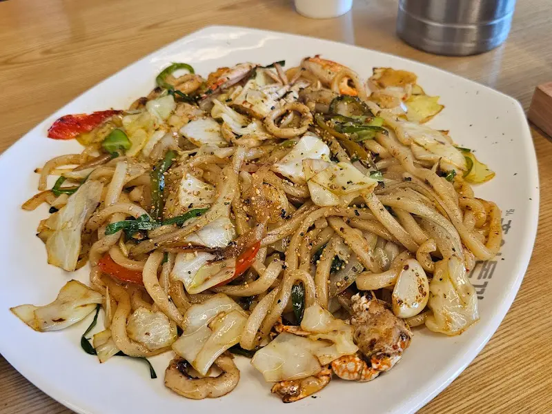 해물볶음우동의 근접샷