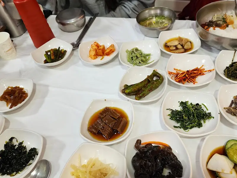 산채정식 반찬 클로즈업