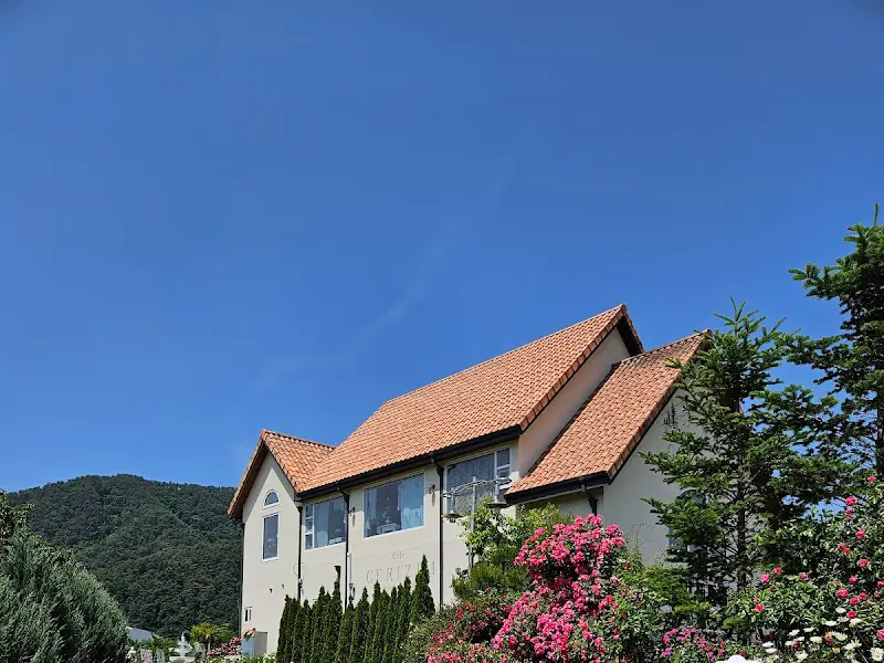 카페 건물과 주변 풍경