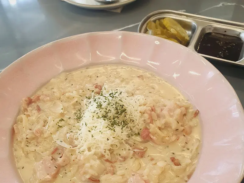 베이컨 크림 리조또