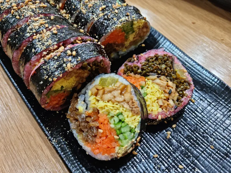 김밥 단면 클로즈업