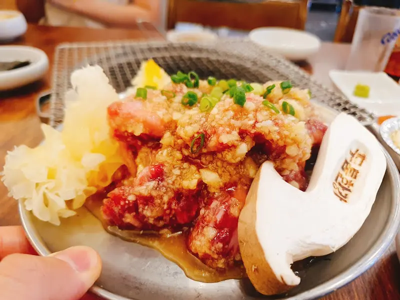 마늘 소갈비살 접사