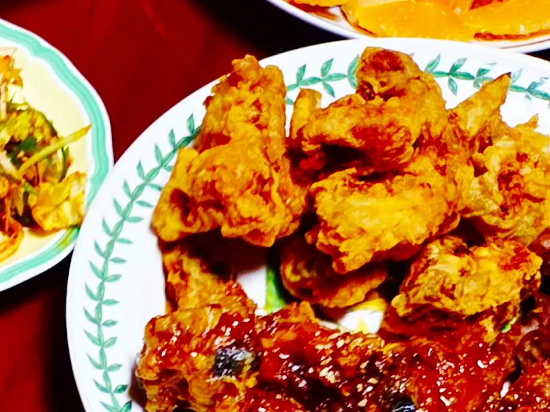 왕갈비 통닭과 후라이드 치킨