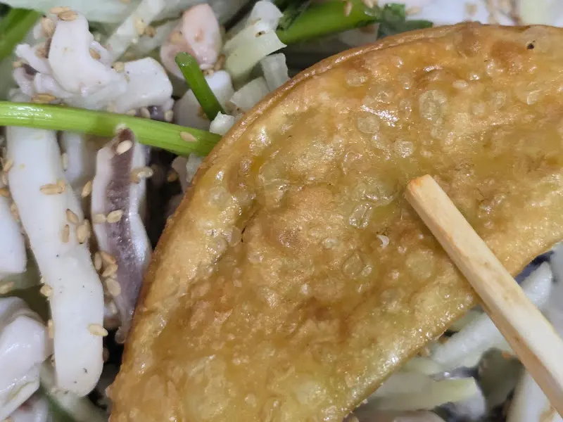 납작만두와 무침회