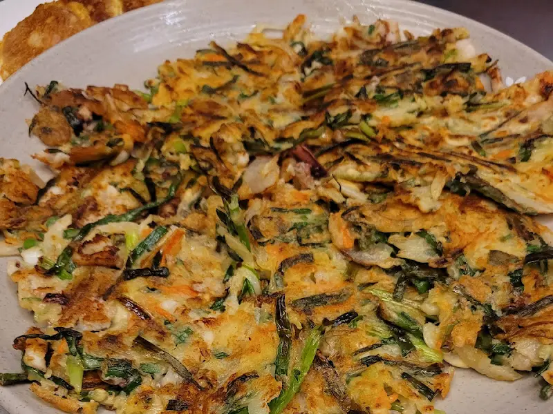 해물파전의 단면