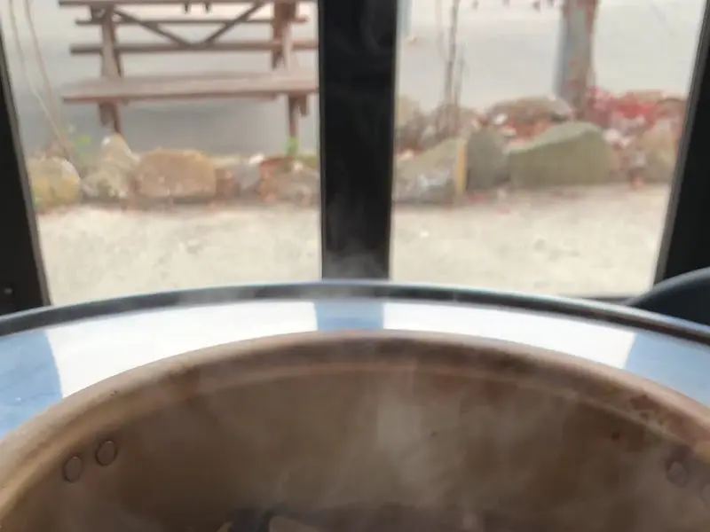 해물라면 끓는 모습