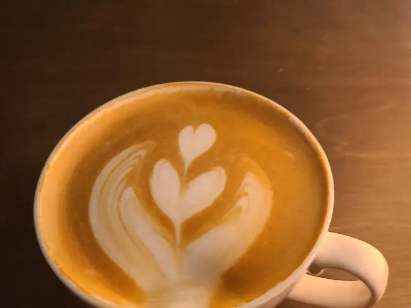 예쁜 라떼 아트가 올려진 커피
