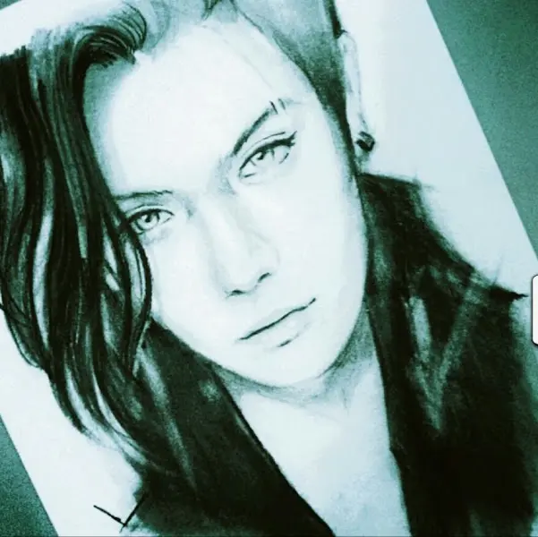 진지한 표정의 인물 스케치