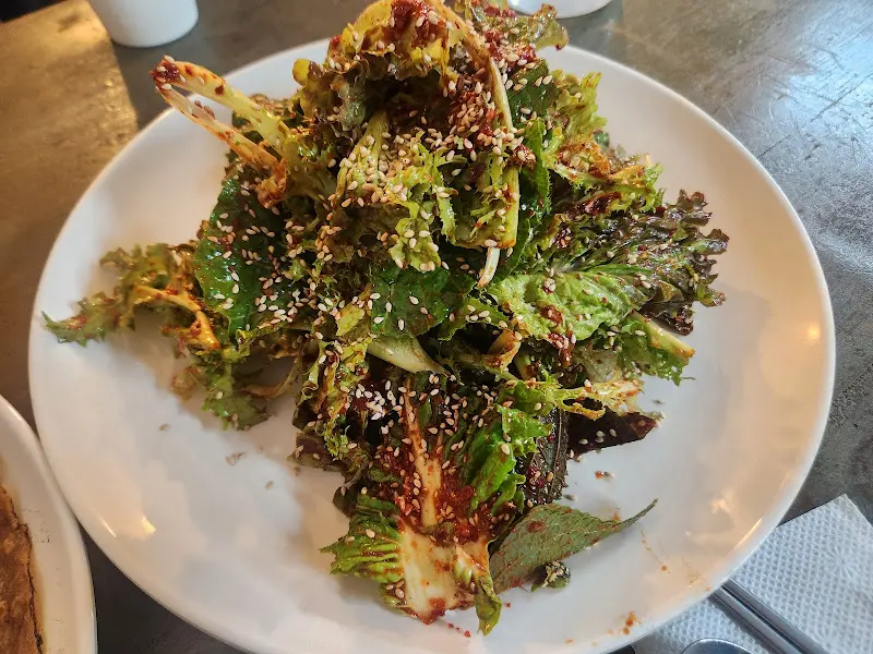 도토리묵 야채쌈 클로즈업 사진