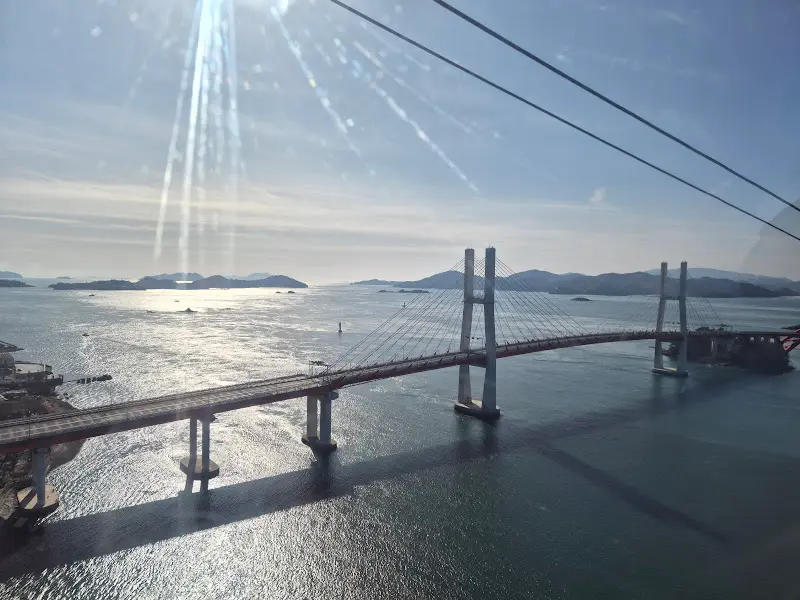케이블카에서 보이는 삼천포대교
