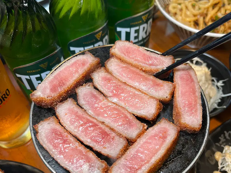 이자와의 규카츠와 시원한 맥주