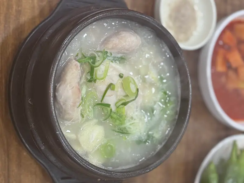 뽀얀 국물의 삼계탕