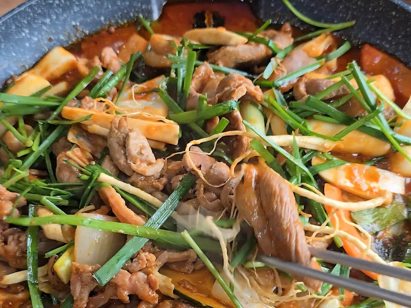 오리불고기 근접 촬영