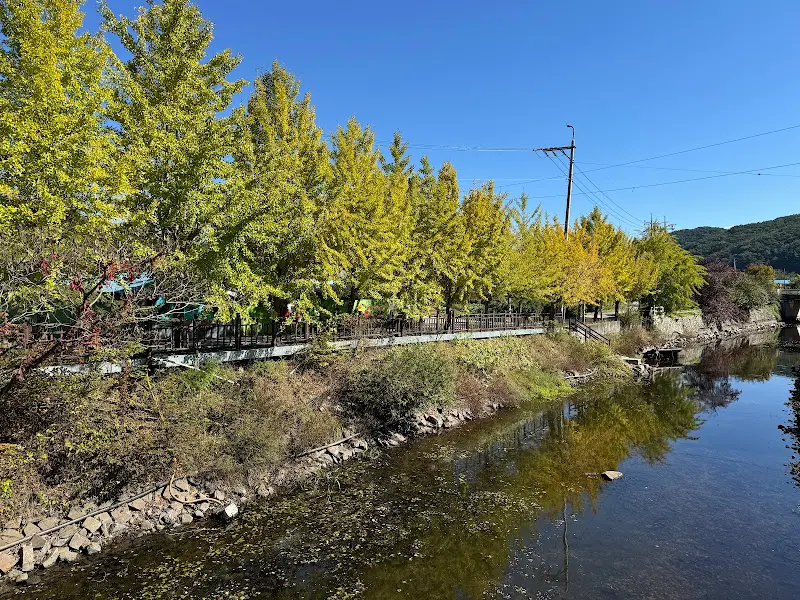 식당 앞을 흐르는 개울