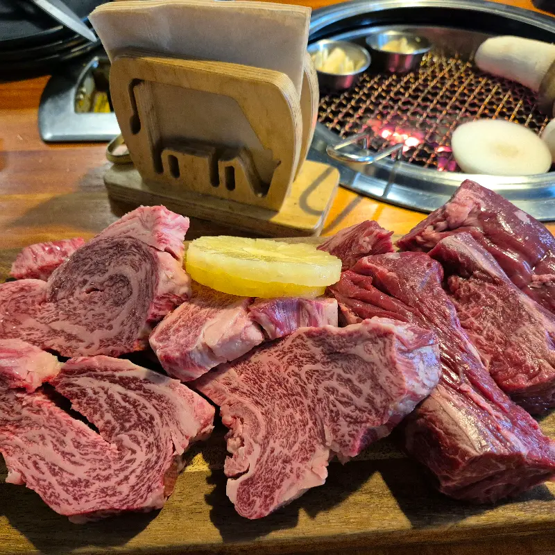 최상급 한우의 마블링